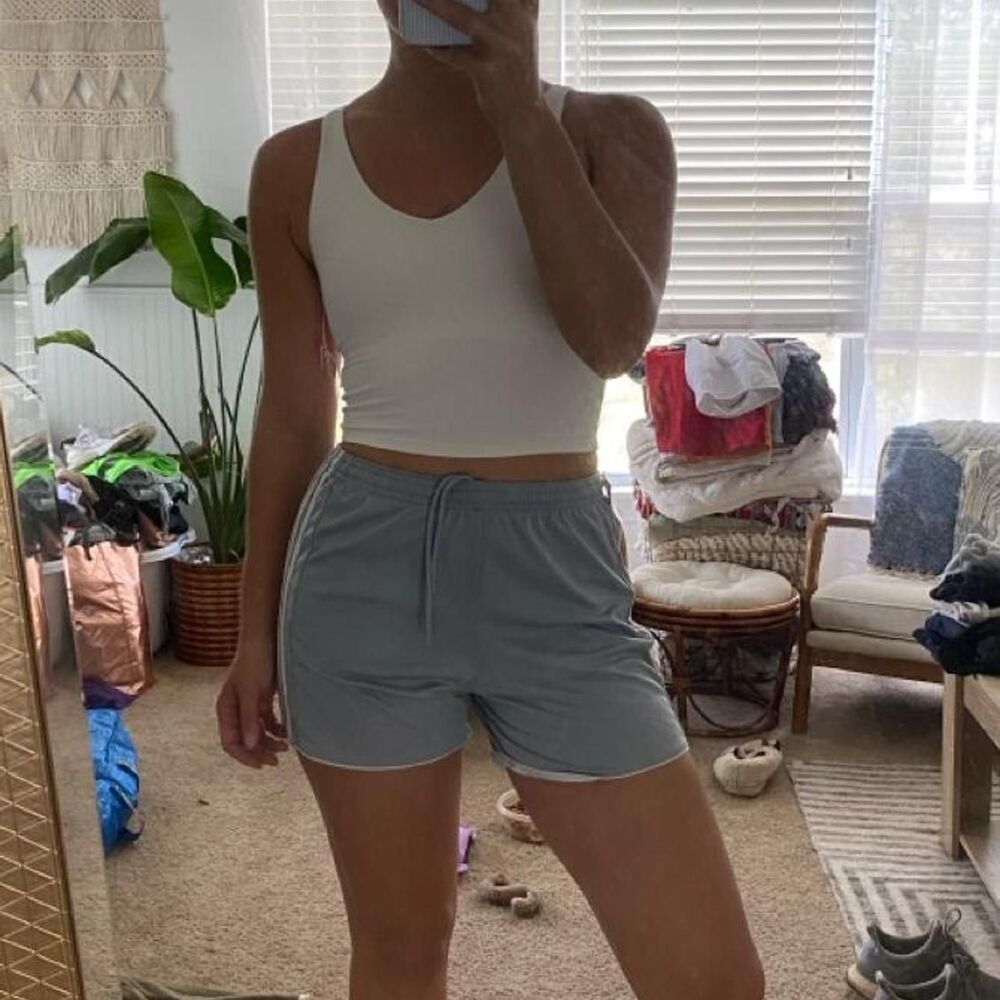 Adidas Women's Blue and White Shorts